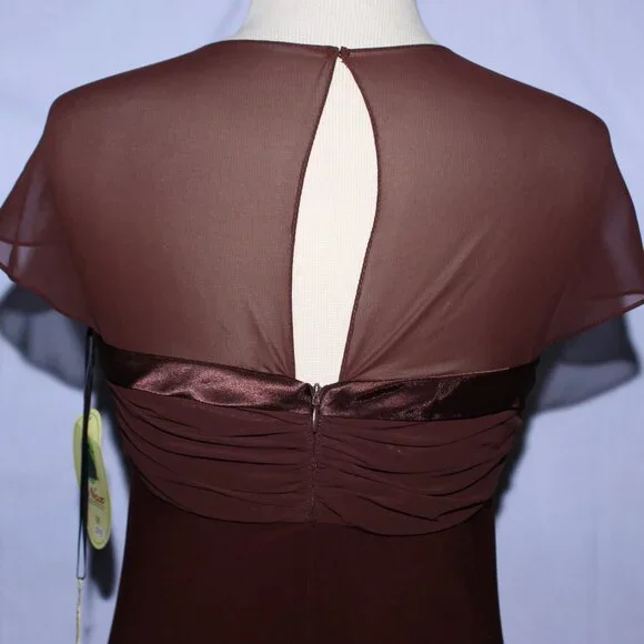 NoxAnabel #2015 Stretch Jersey Formal or Bridesmaid Dress-Size 2X-BROWN-NWT - Picture 4 of 5